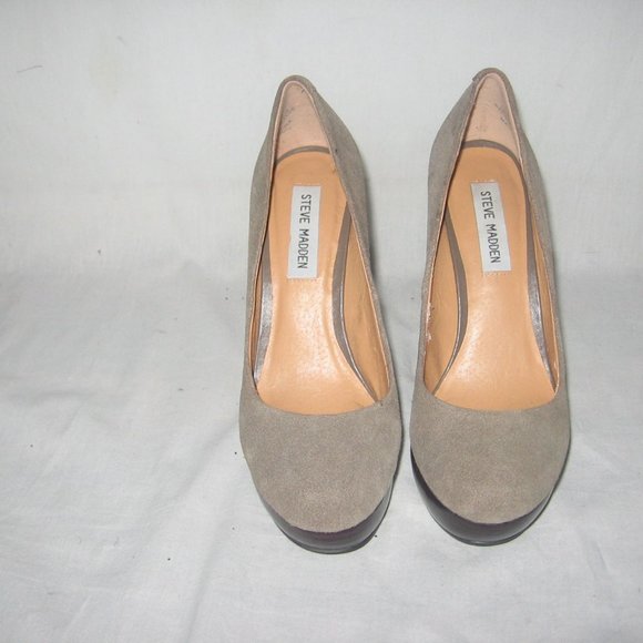 Steve Madden PDESII Suede Leather High Heel Shoes6 - Picture 2 of 7